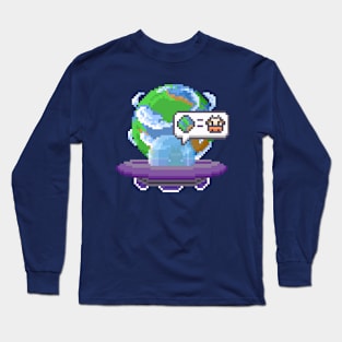 Pixel Art UFO Long Sleeve T-Shirt